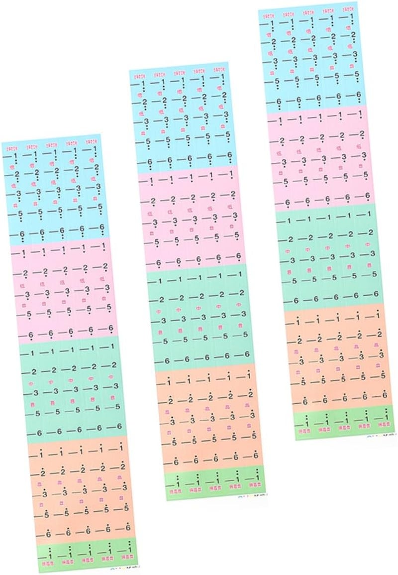 3pcs Guzheng Scale Decals Musical Instruments Sticker Easy to Use for Guzheng Learning Practice - Image 1