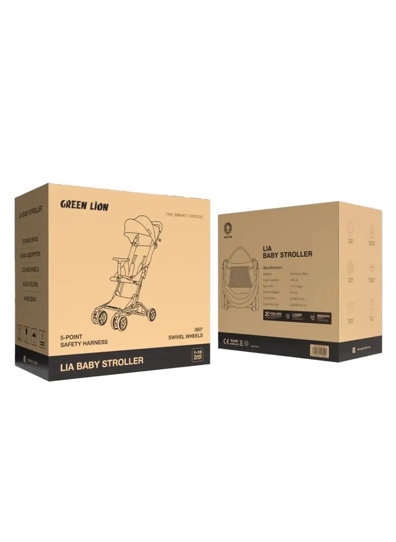 GreenLion GreenLion Lia Baby Stroller (Black)- Collapsible Supports upto 100KG  - Image 4