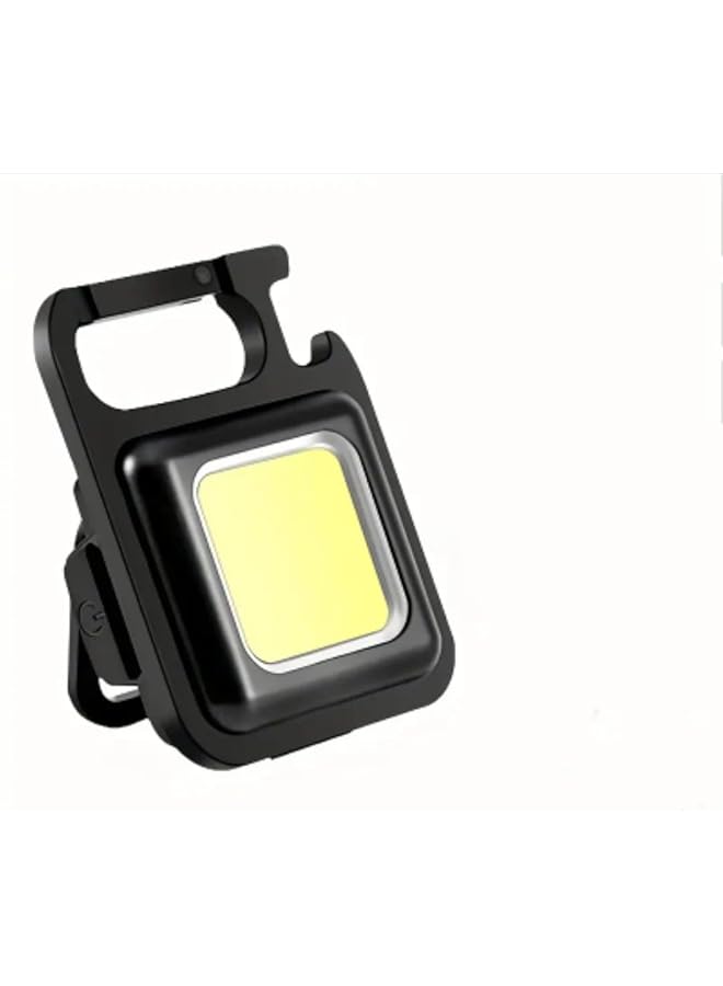 LiHangStar USB Rechargeable LED Mini Flashlight Portable Keychain Torch with Magnet Hook ABS Plastic Non Waterproof Button Control