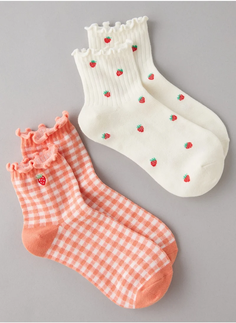 American Eagle AE Gingham Boyfriend Socks 2-Pack