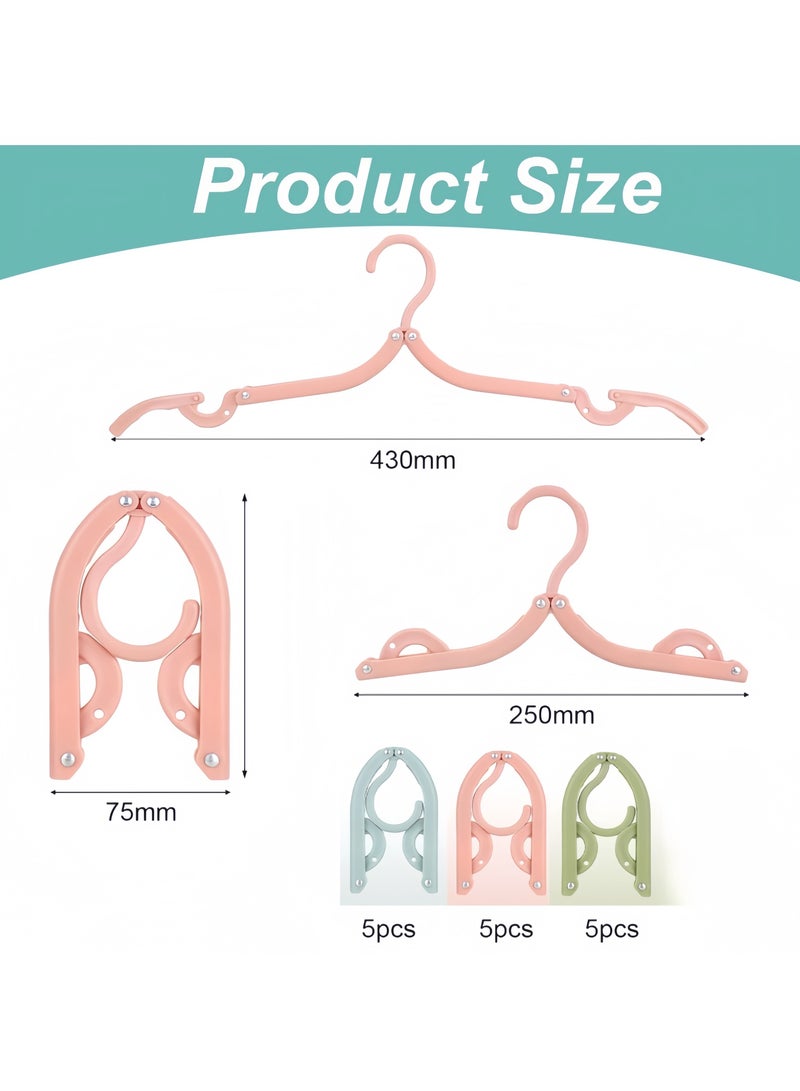 مجموعة شماعات سفر مكونة من 15 قطعة، صندوق تخزين شماعات سفر محمول قابل للطي، ملحقات بلاستيكية للرحلات البحرية، شماعات أساسية، متينة وقوية، شماعات قابلة للطي للسفر والتخييم وحقائب السفر، 3 ألوان - Image 2