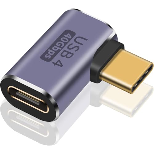 FEDUS Type C Male to Female USB Right Angle Adapter, 90 Degree 100W 40Gbps 8K Video to Extension Extender, Convertor for iPhone, Steam Deck, Laptop, Mobile, Tablet, PC - Image 1