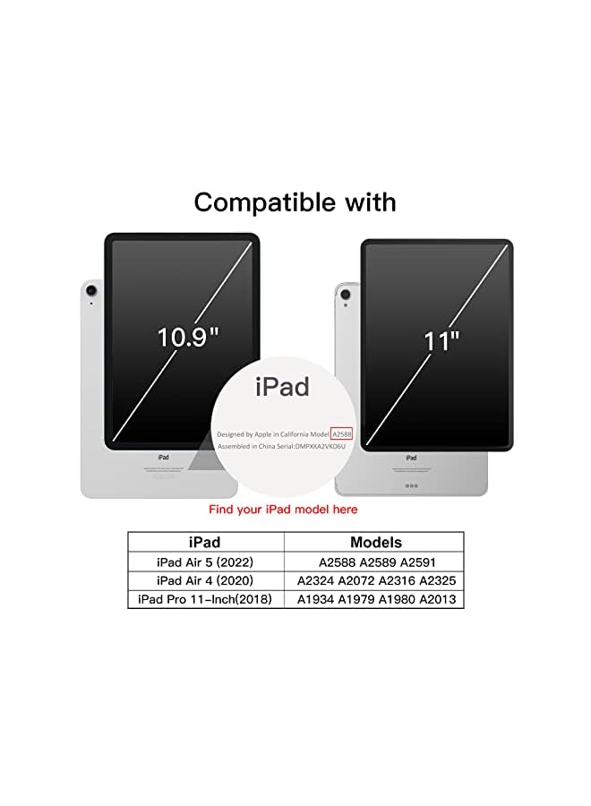 Jetech Magnetic Case for iPad Air 5/4 (2022/2020 5th/4th Generation 10.9-Inch), iPad Pro 11 (2018), Support 2nd Pencil Charging, Magnetic Attachment, Slim Tablet Cover (Black) - Image 3