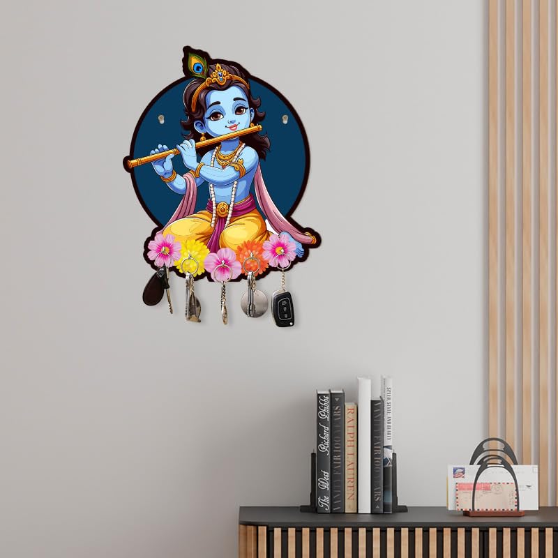 inultimate Decorative Krishna Calm Acrylic Key Holder for Home Decor Key Hangers Keychain Holder & Key Holder for Wall - Image 2