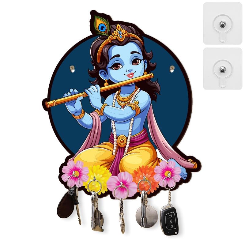 inultimate Decorative Krishna Calm Acrylic Key Holder for Home Decor Key Hangers Keychain Holder & Key Holder for Wall - Image 1