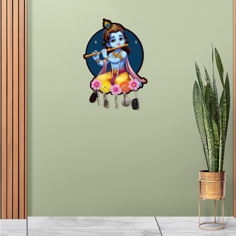 inultimate Decorative Krishna Calm Acrylic Key Holder for Home Decor Key Hangers Keychain Holder & Key Holder for Wall - Image 4
