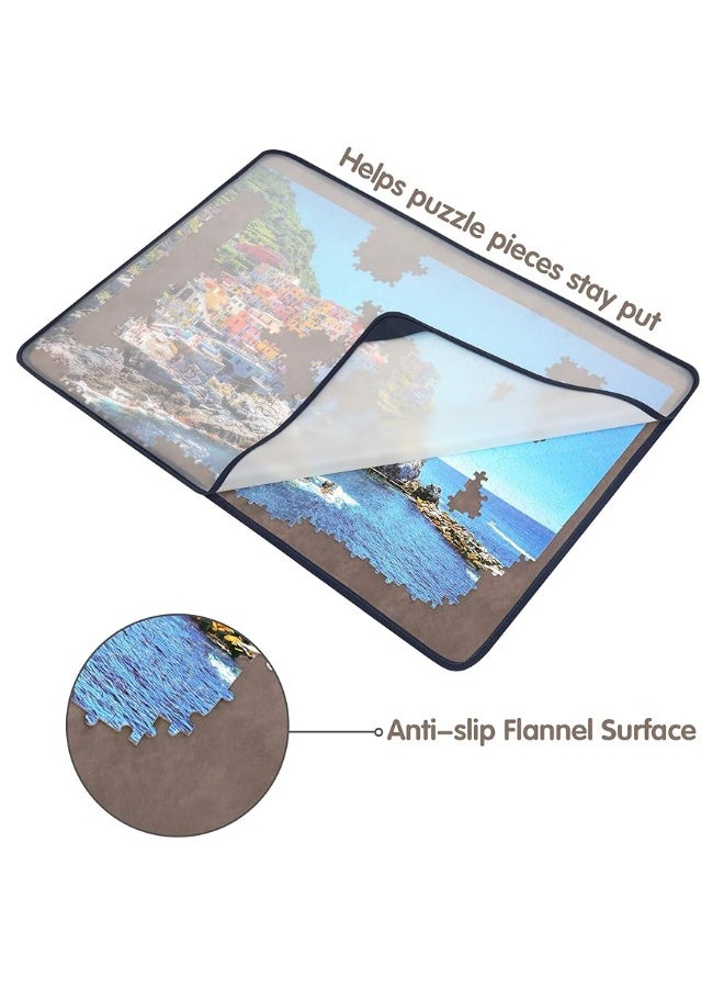 Tektalk Jigsaw Puzzle Board Portable Puzzle Mat with Puzzle Dustproof Cover for Puzzle Storage Puzzle Saver, Non-Slip Surface, Up to 1000 Pieces (Gray) - Image 4