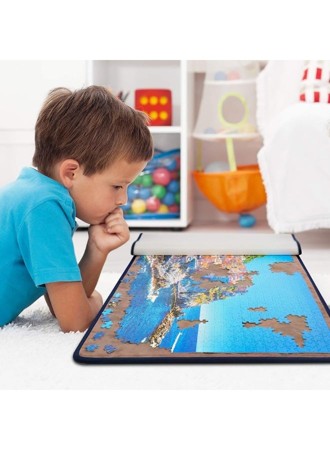 Tektalk Jigsaw Puzzle Board Portable Puzzle Mat with Puzzle Dustproof Cover for Puzzle Storage Puzzle Saver, Non-Slip Surface, Up to 1000 Pieces (Gray) - Image 1