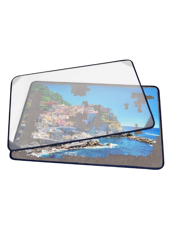 Tektalk Jigsaw Puzzle Board Portable Puzzle Mat with Puzzle Dustproof Cover for Puzzle Storage Puzzle Saver, Non-Slip Surface, Up to 1000 Pieces (Gray) - Image 5
