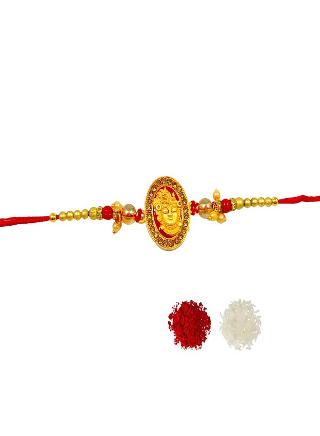 SESONBY مجموعة Sesonby Bhai-Bhabhi Rakhi مع رولي شاوال - بيرل راخيس ومور بانخ وكريشنا راخيس للأخ والأطفال والأولاد والبنات - Image 1