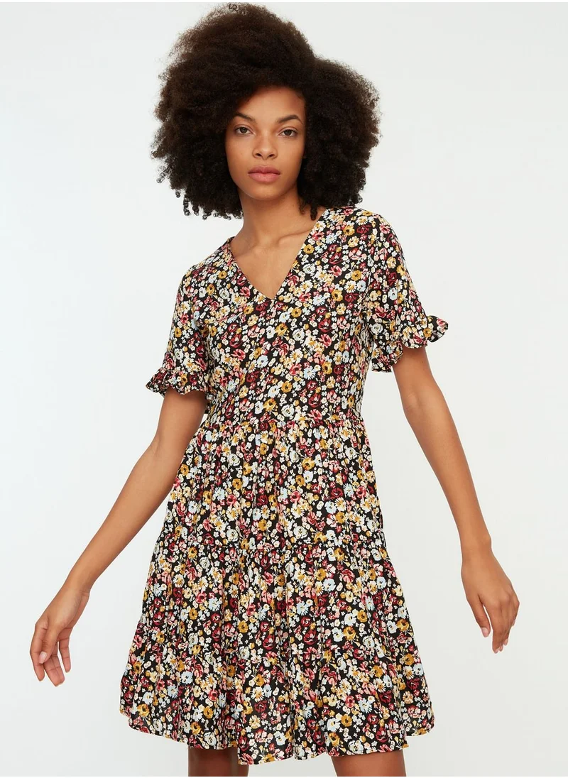 trendyol Floral Print Skater Dress