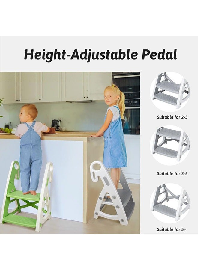 Arabest Toddler Toilet Seat with Adjustable Step Stool Ladder,Potty Training Toilet Teat,2 in 1 Foldable Kids Toilet Training Seat,Splash Guard and Anti-Slip Handles for Boys Girls - Image 5