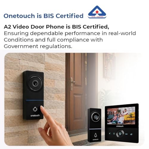 ONETOUCH BIS Certified 7 Inch Analog HD Video Door Phone with Monitor, Wired Video Intercom, SD Card Recording, 2MP Wide Angle Camera, IR Night Vision, IP65 Waterproof Unit - Image 2