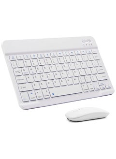 Ultra-Slim Bluetooth Keyboard and Mouse Combo Rechargeable Portable Wireless Keyboard Mouse Set for Apple iPad iPhone iOS 13 and Above Samsung Tablet Phone Smartphone Android Windows