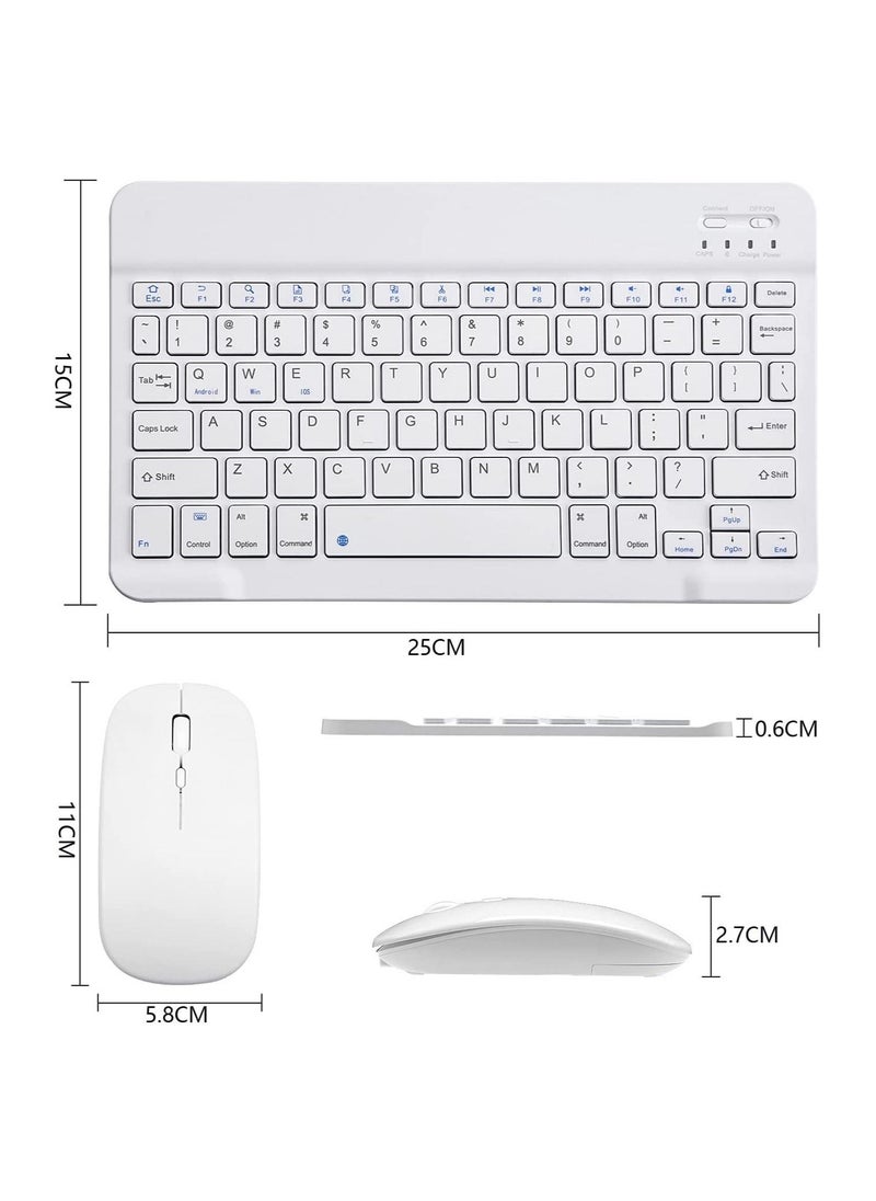 ELTRAZONE - Ultra-Slim Bluetooth Keyboard and Mouse Combo Rechargeable Portable Wireless Keyboard Mouse Set for Apple iPad iPhone iOS 13 and Above Samsung Tablet Phone Smartphone Android Windows - Image 1