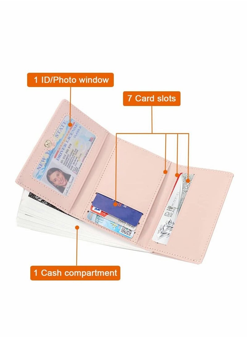 Y&D Girls Cute Cow Print Wallet Small Tri-folded Cash Pocket Card Holder ID Window Purse for Women  - Image 2