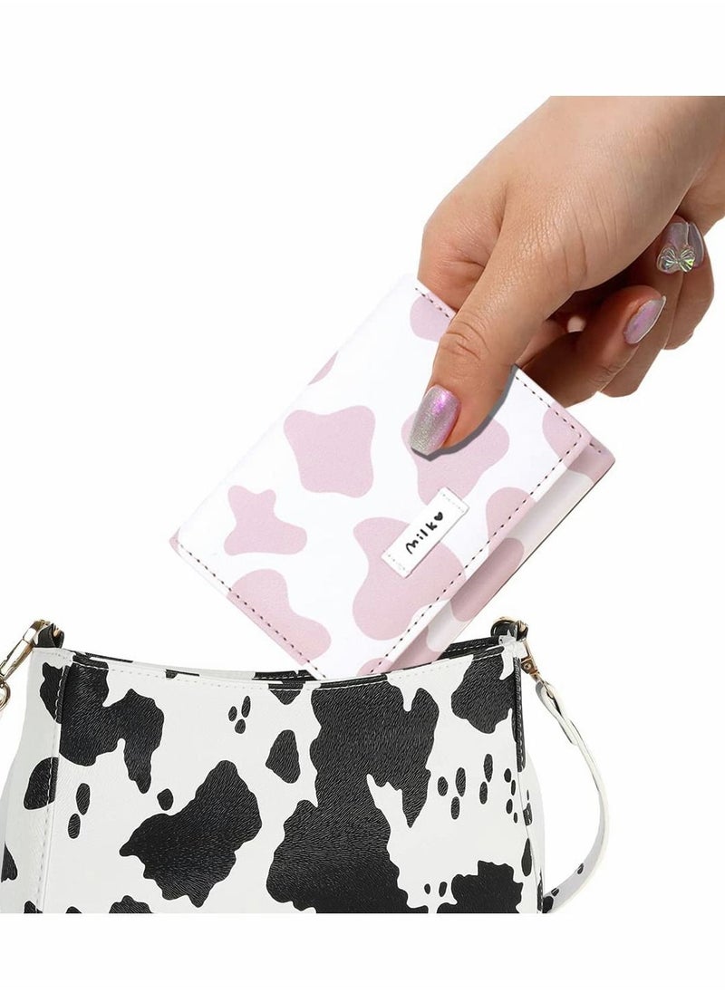 Y&D Girls Cute Cow Print Wallet Small Tri-folded Cash Pocket Card Holder ID Window Purse for Women  - Image 4