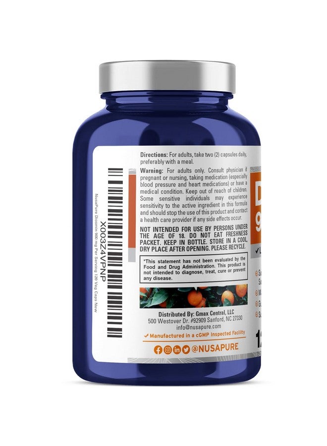 NusaPure Diosmin 900mg per Serving 120 Veggie Caps (Non-GMO, Vegan) - Image 3