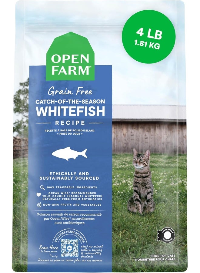 Open Farm Grain Free Catch of the Season Whitefish Dry Cat Food - 4 LB/1.81Kg - Image 1