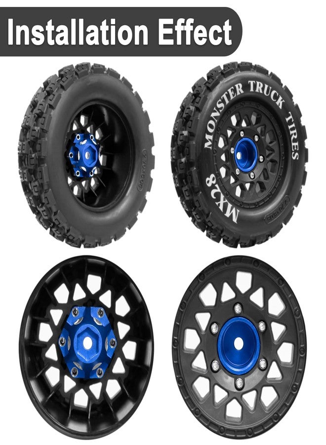 LRFHL 1/10 6x30 to 12mm Aluminum Hex Adapters 17.5mm Thickness for 1/10 Pro-Line Racing 6x30 to 12mm PRO633701 PL28 MX28 Wheel Hex Hub Adapter Upgrade Parts (Blue) - Image 4
