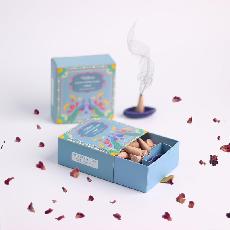 Nytarra Nytarra's Loban Luxury Incense Cones | Pack of 3| 120 pcs | Special Ceramic Holder | Dhoop Cones for Fragrance | Dhoop Cones for Pooja, Home, Office, Aromatherapy & Meditation - Image 2