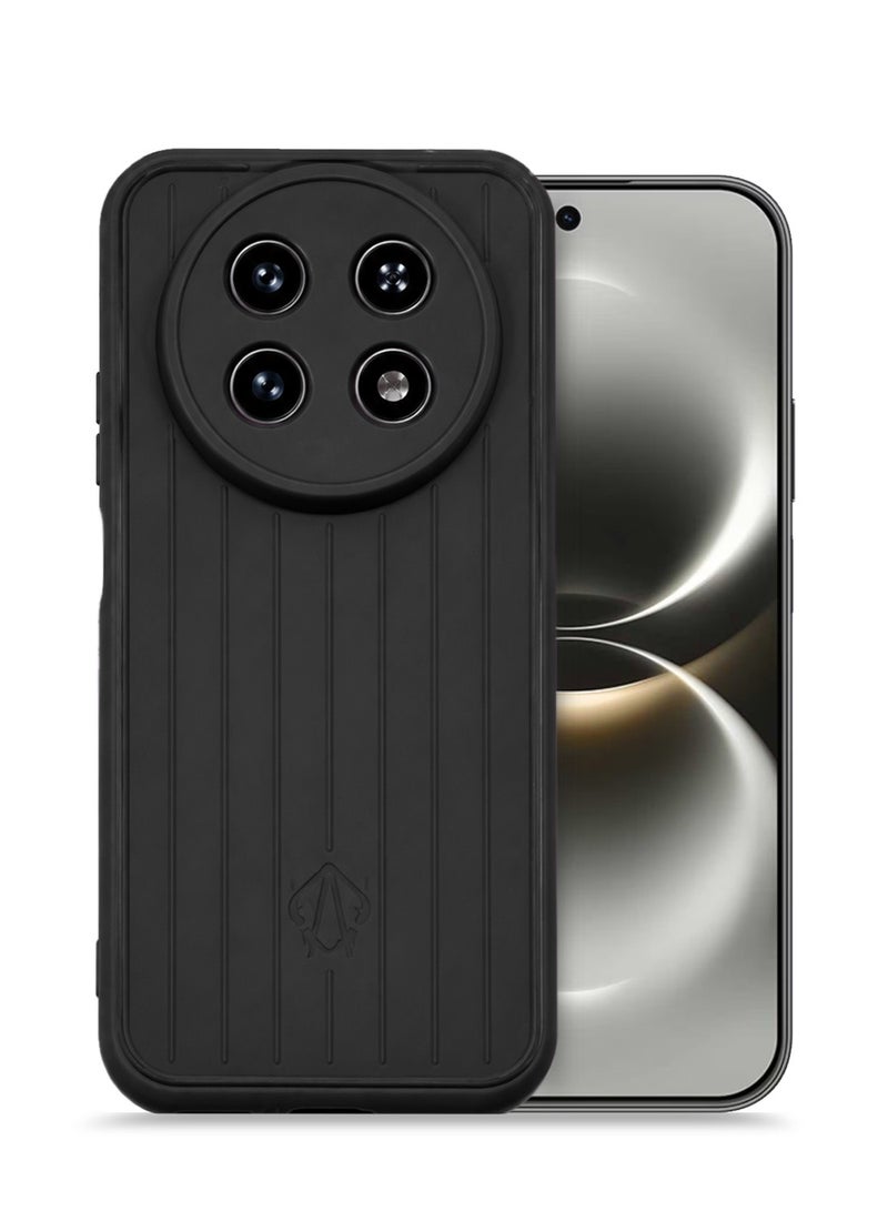 Wtech Huawei nova 15 Max 4G 2026 Fashion Case TPU Texture Silicone Sides Case Cover - Black - Image 1
