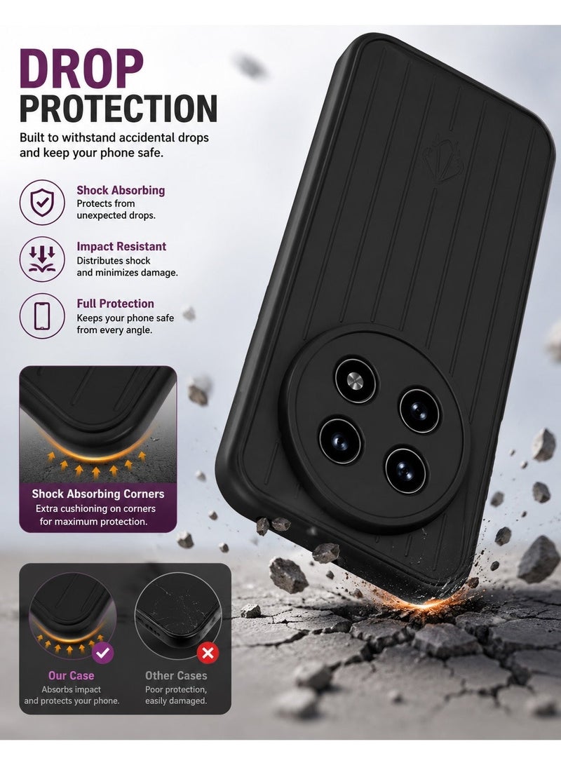 Wtech Huawei nova 15 Max 4G 2026 Fashion Case TPU Texture Silicone Sides Case Cover - Black - Image 2
