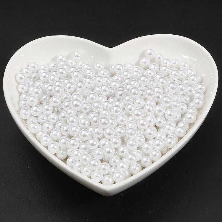 No hole imitation pearl creamy-white ABS color decorative pearl clothing accessories loose beads diy handmade jewelry accessories White