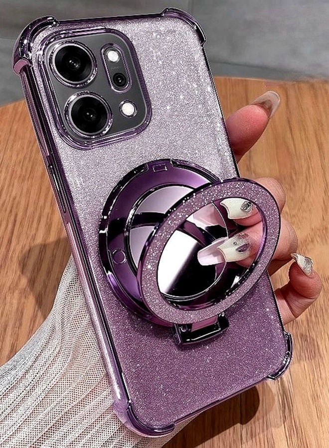 Magnetic Glitter Case for Oppo Reno 14 Pro 5G，Bling Camera Lens Protector，Sparkly Stand，Makeup Mirror，Support Wireless Charging， Luxury Gradient Shockproof Oppo Reno 14 Pro  Cover - Image 2