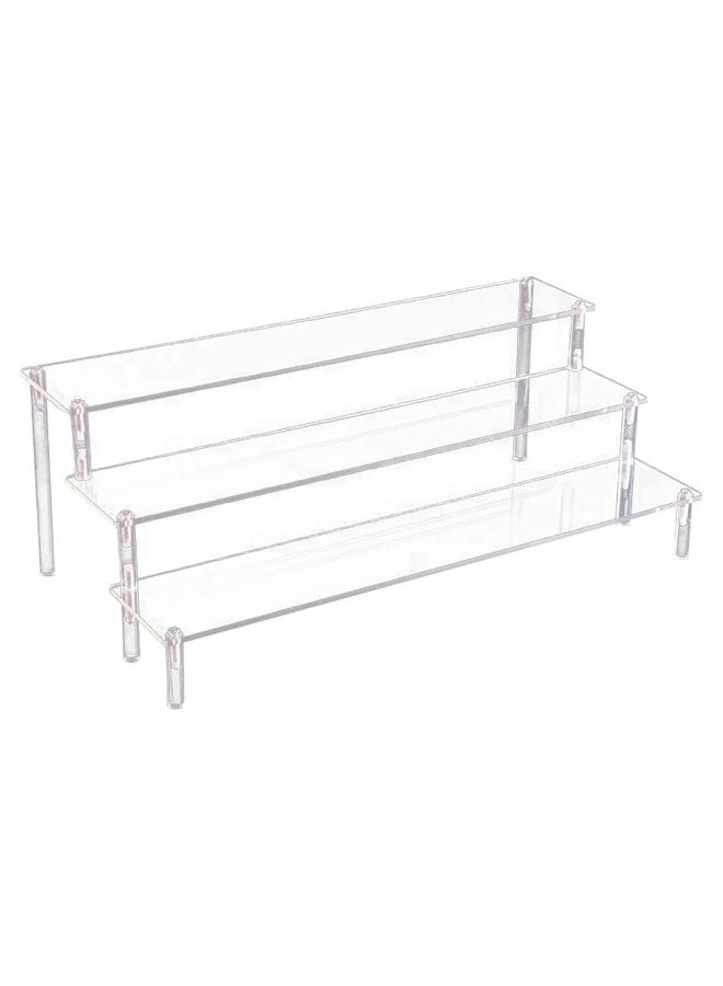 Topleo Acrylic Display Risers, 3 Tier Perfume Organizer Stand, Clear Cupcake Stand Holder, Large Shelf Risers for Figures, Dessert Shelves for Party, Riser Stand for Decoration and Organizer  - Image 1