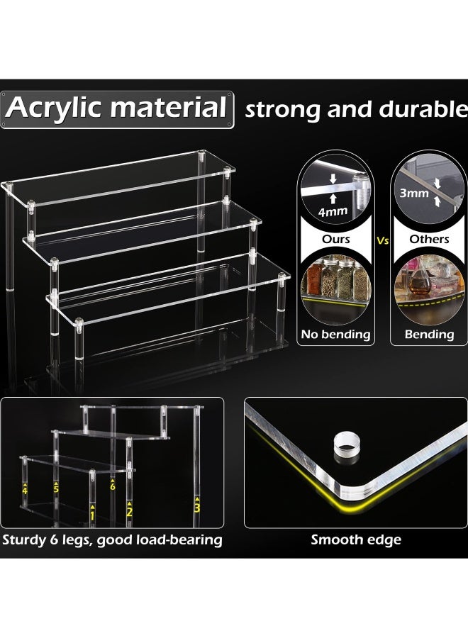 Topleo Acrylic Display Risers, 3 Tier Perfume Organizer Stand, Clear Cupcake Stand Holder, Large Shelf Risers for Figures, Dessert Shelves for Party, Riser Stand for Decoration and Organizer  - Image 3