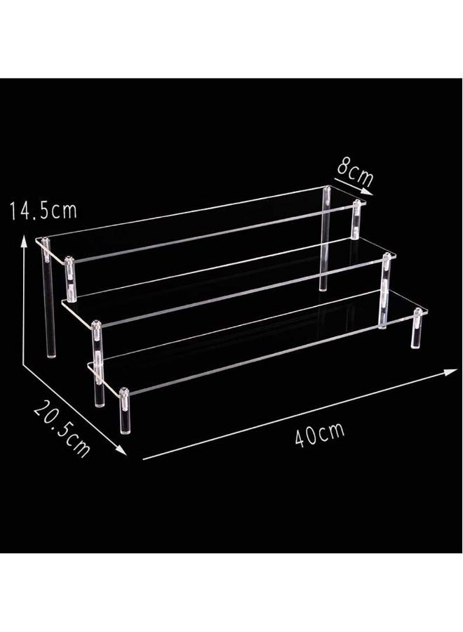 Topleo Acrylic Display Risers, 3 Tier Perfume Organizer Stand, Clear Cupcake Stand Holder, Large Shelf Risers for Figures, Dessert Shelves for Party, Riser Stand for Decoration and Organizer  - Image 2