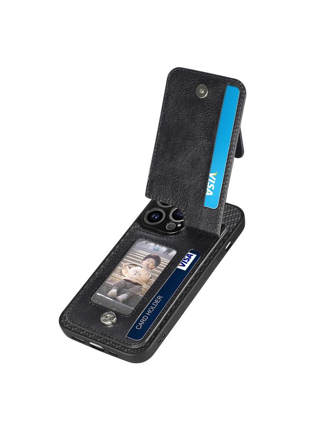 S-TOP Case For iPhone 13 Pro Max Carbon Fiber Vertical Flip Zipper Phone Case - Image 3