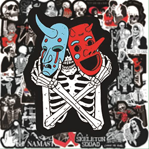 iDream Self-Adhesive Black Skulls & Love Inspirational Stickers (Set of 50) for Laptop, Water Bottles, Notebooks & Accessories - Image 5