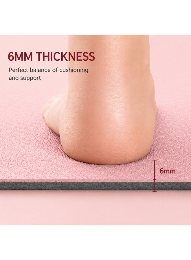 skjvxt TPE Yoga Mat with Alignment Lines, Non-Slip Pilates Exercise Mat 183×61×0.6cm, Fitness Workout Mat Shock Absorption Training Mat with Carrying Strap - Image 5
