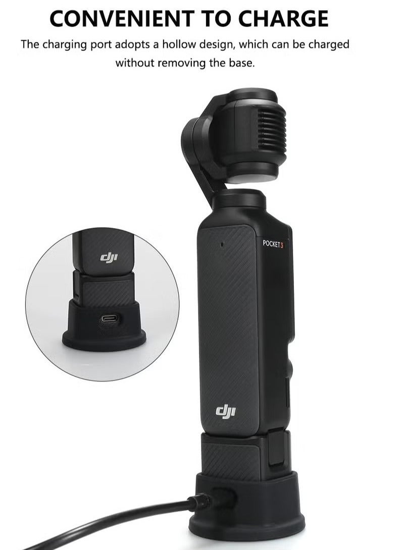 Unewshi DJI OSMO Pocket 3 Camera Mount Stand Base Support Base, Desktop Stable Bracket Non-Slip Support Stabilization Adapter Camera Mount Gimbal Camera Accessories  - Image 3