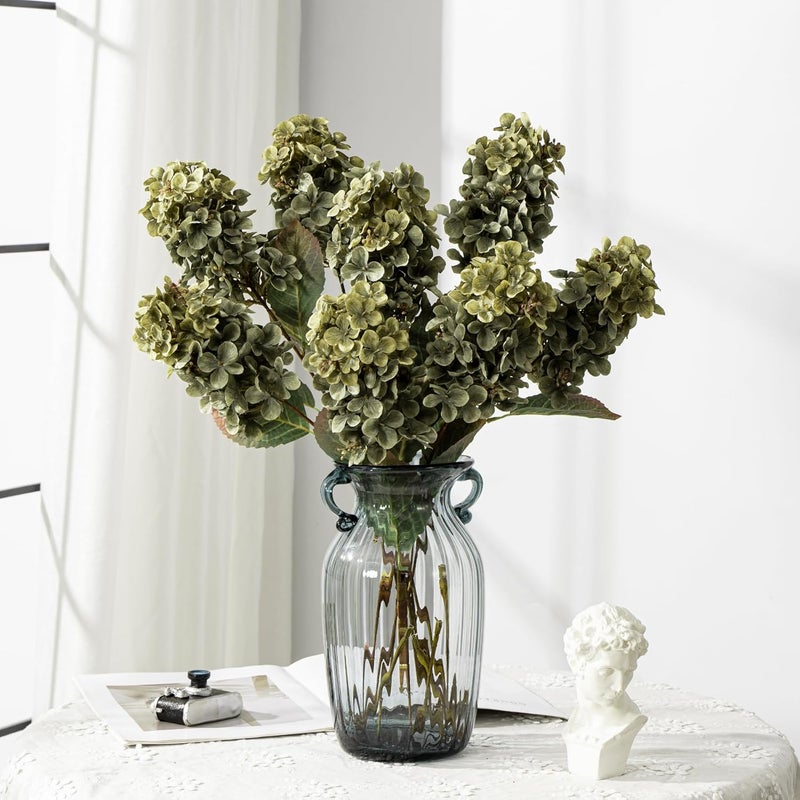 Ttranewsoo Faux Hydrangea Flower Hydrangea Artificial Flowers Hydrangea Bouquet Faux Flower Table Centerpieces for Home Wedding Bridal Bouquet Office Party DIY Floral Decor - Image 5