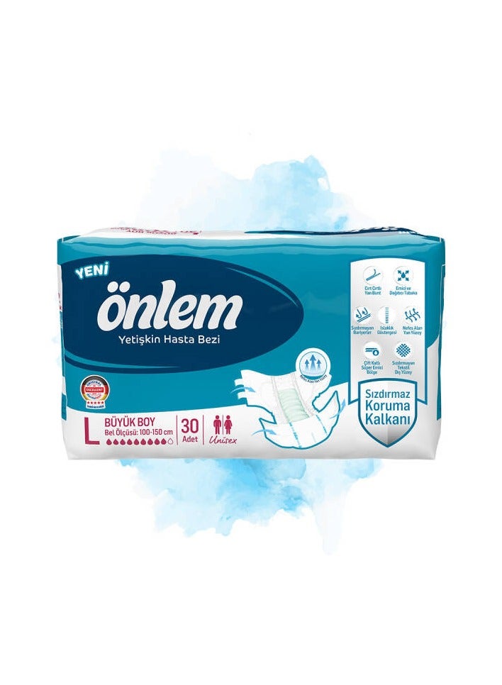 Önlem Onlem Adult Diapers Turkey 30 Pcs Large Size High Absorbency Wetness Indicator - Image 1