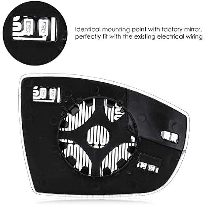 ريحني زجاج مرآة مدفأ على الجانب الأيمن من السائق والراكب مع حامل خلفي مناسب لفورد فوكس 20122018 بديل ل Cm5Z17K707H cm5Z17K707G - Image 5