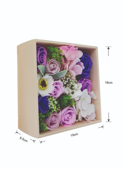 Fragrant Gift Rose Soap Flower with Leaves Perfect for Gifting Mother's Day Women's Day Birthday Multicolor 19x19x8.5cm