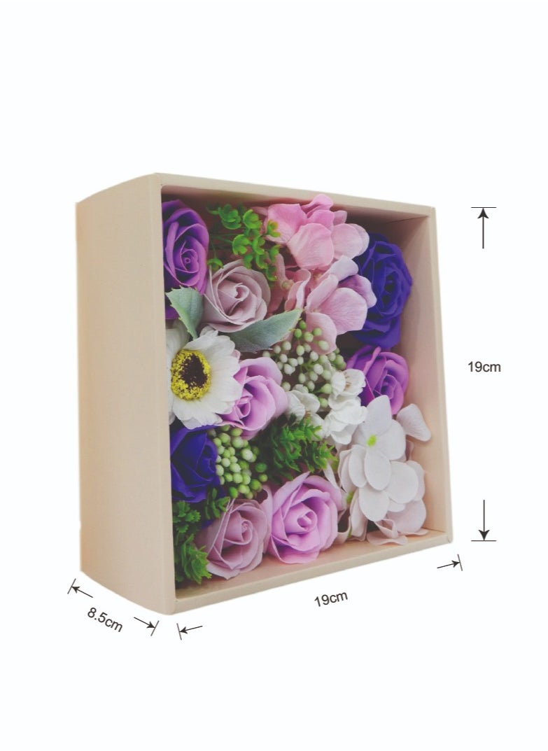 Fragrant Gift Rose Soap Flower with Leaves Perfect for Gifting Mother's Day Women's Day Birthday Multicolor 19x19x8.5cm