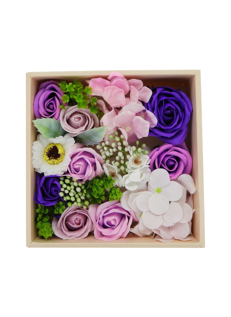 Fragrant Gift Rose Soap Flower with Leaves Perfect for Gifting Mother's Day Women's Day Birthday Multicolor 19x19x8.5cm
