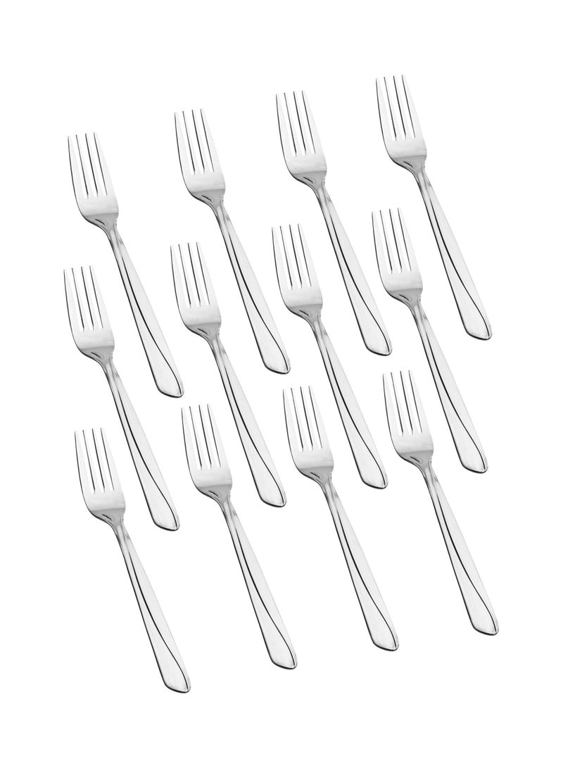 Hic 12-Piece Stainless Steel dessert Spoon Set Silver