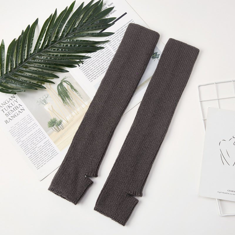 Knitted Leg Warmers for Ballet Yoga Sport Dark gray 