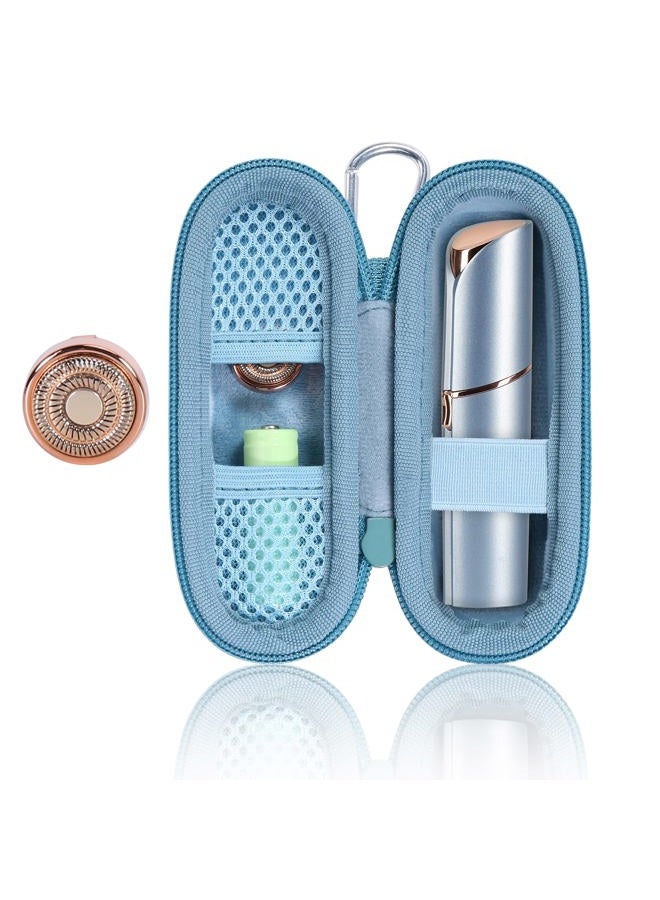 Co2Crea حافظة صلبة ورأس بديل متوافق مع جهاز إزالة شعر الوجه الكهربائي للنساء من فينيشينغ تاتش (حافظة زرقاء باريسية + رأس بديل) - Image 1