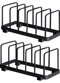 Excefore 2 Pack Dish Drying Rack, Dish Drainer Rack, Dish Storage Rack, Vertical Plate Rack Drainer, Suitable for Kitchen Drawer, Cabinets, Shelf, Cupboard, Corner (Black)  - Image 1