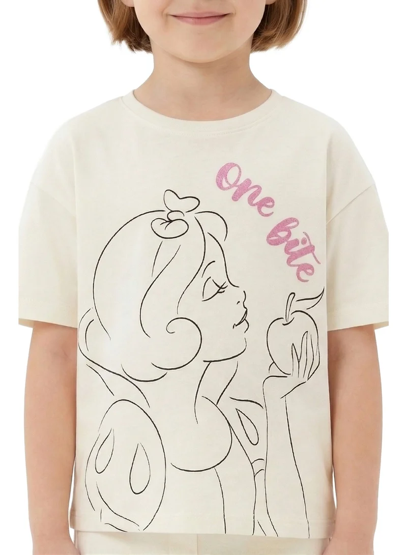 Disney  Teen Girls Snow White “One Bite” Graphic Roll-Up Sleeve T-Shirt for Kids | Best Price UAE