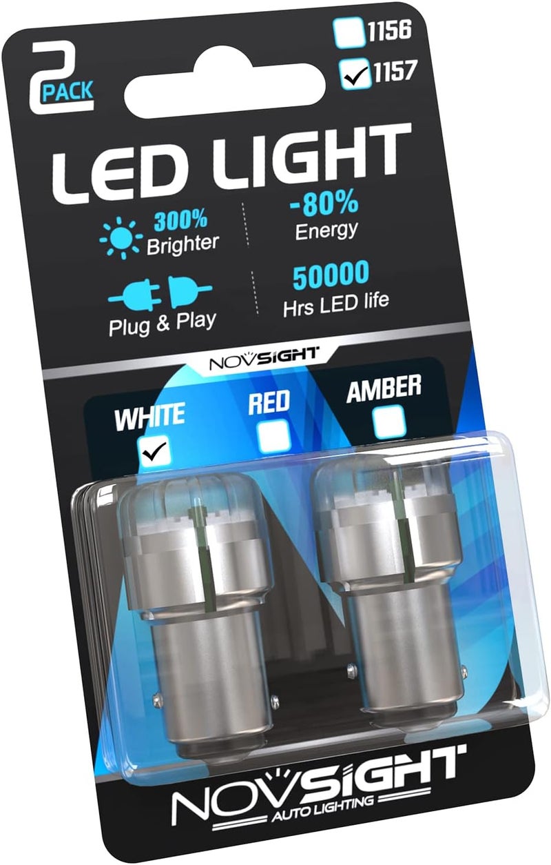 NOVSIGHT مصباح LED NOVSIGHT 1157 - 300% أكثر سطوعًا في ضوء النهار - Image 1