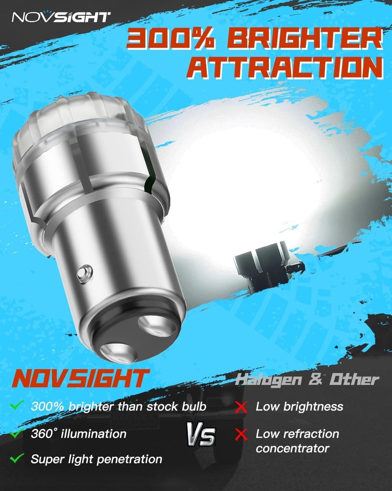 NOVSIGHT مصباح LED NOVSIGHT 1157 - 300% أكثر سطوعًا في ضوء النهار - Image 3