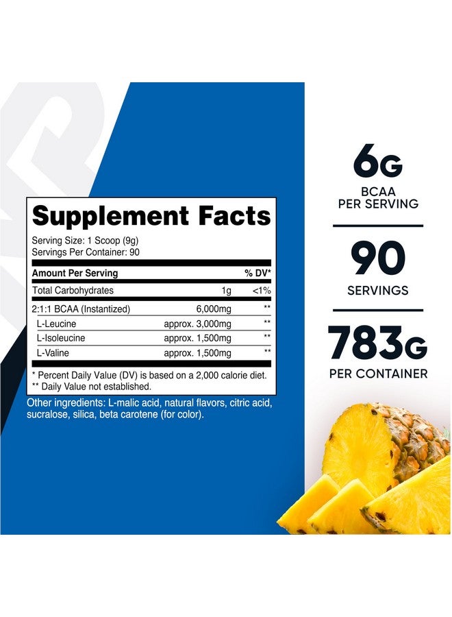 Nutricost BCAA Powder (Pineapple, 90 Servings) - Optimal 2:1:1 Ratio - Image 2